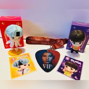 Suga Of BTS Encore & Throwback TinyTan Toy And Agust D Tour Laminate & Lanyard